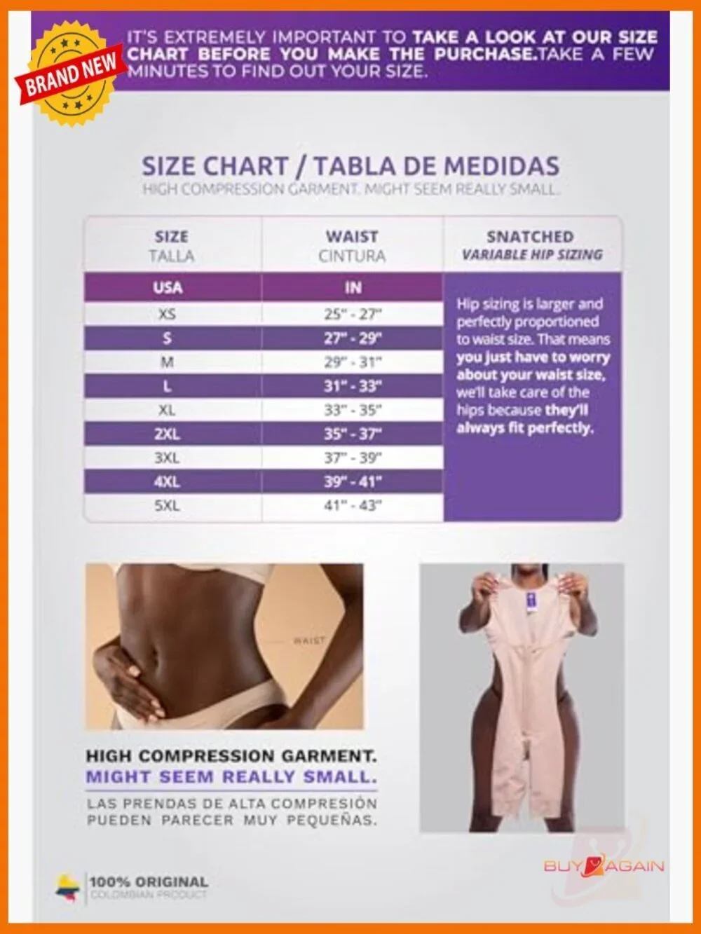 Post Surgery Compression Shapewear Bodysuit Tummy Control Faja Stage 1